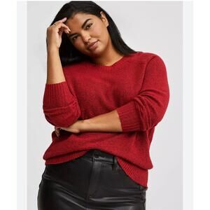 NWT TORRID VEGAN Cashmere Sweater Pullover Plus Size 1 Jester Red
